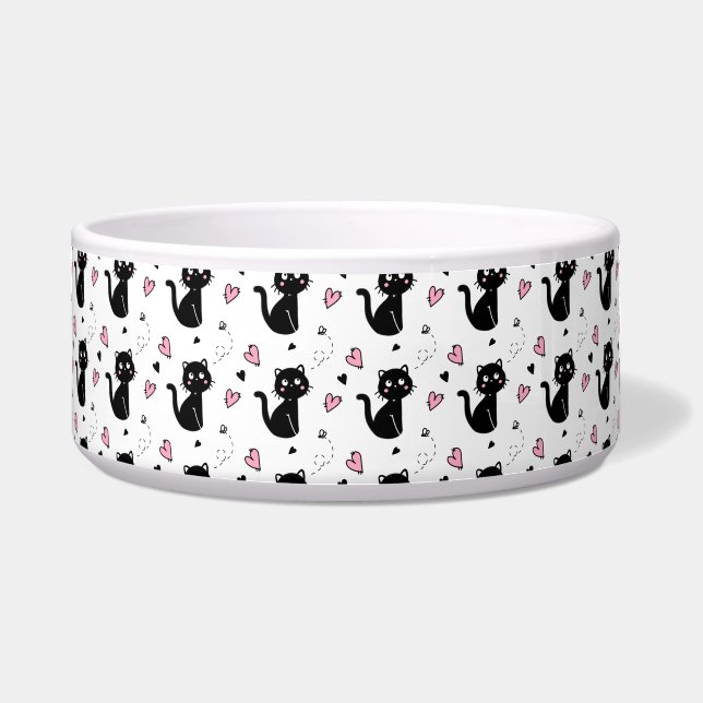 Cat Gift | Cute Cat Pattern Seamless Background Bowl (Front)