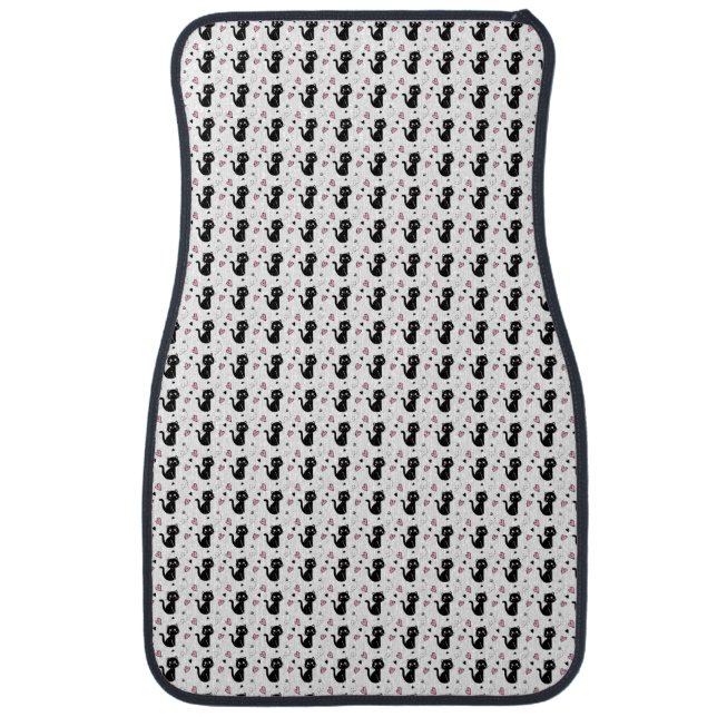 Cat Gift | Cute Cat Pattern Seamless Background Car Floor Mat (Front)