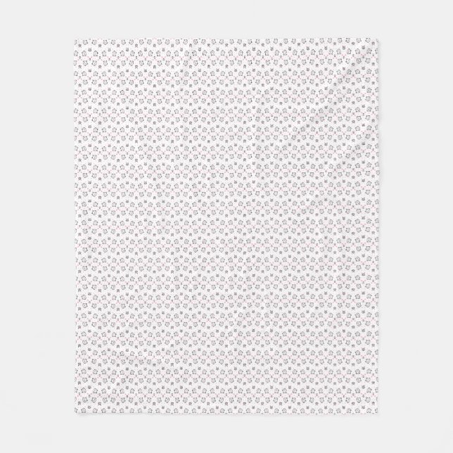 Cat Gift | Cute Cat Pattern Seamless Background Fleece Blanket (Front)
