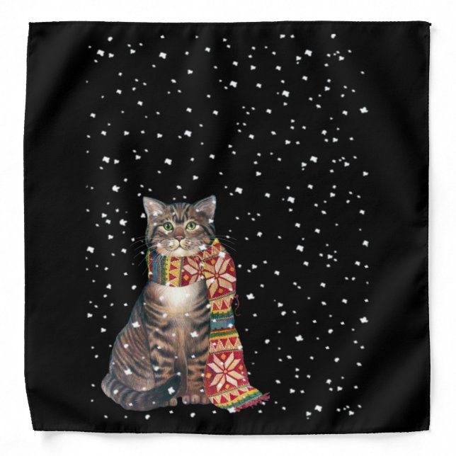 Cat Gift | Scarf The Cats Season Winter Bandana (Front)