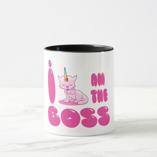 Cat Gift Spruch Einhorn Wisdom Boss Mug