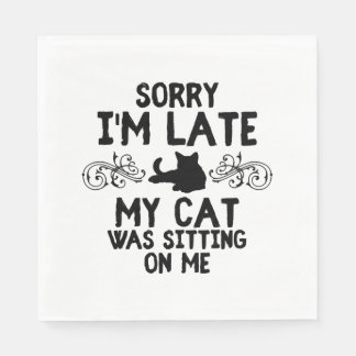 Cat gift unpunctual cat lover napkins
