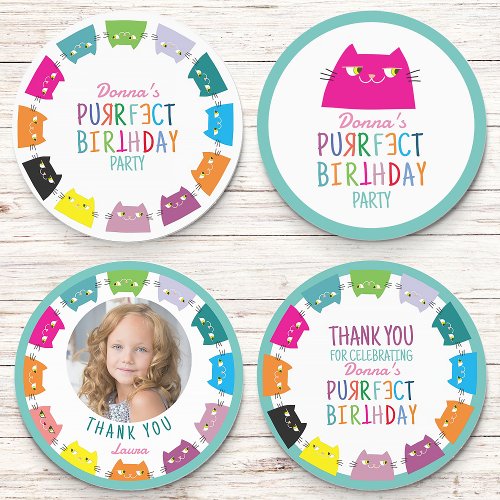 Cat Girl Birthday  Labels