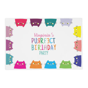 Cat Girl Birthday Party Placemat