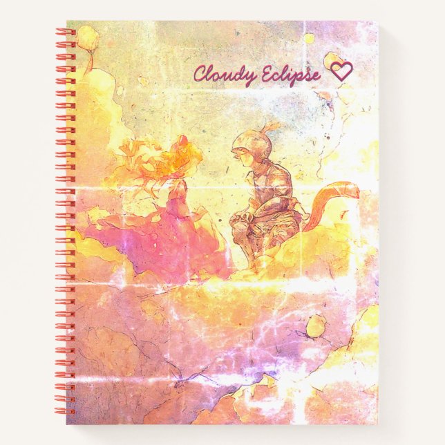 Cat Girl Princess & Cat Knight Boy Spiral Notebook (Front)
