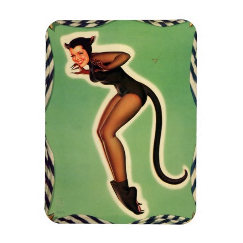 Cat girl Vintage pin up Girl Retro flexible Magnet