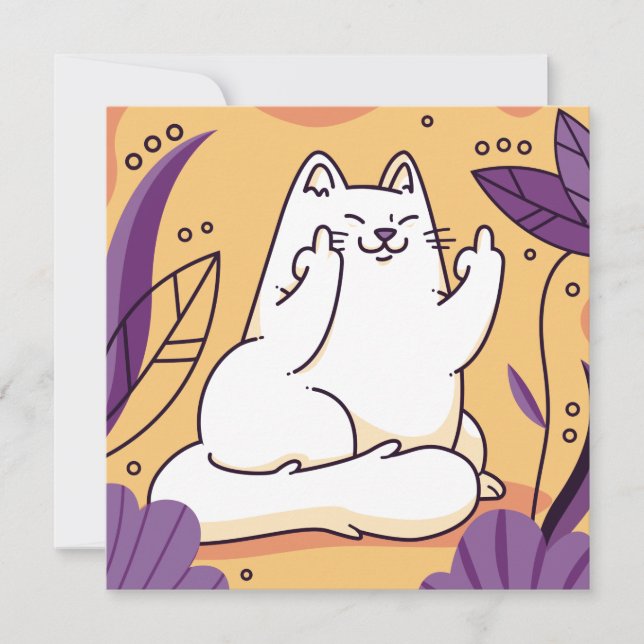 Cat giving the finger card (Front)