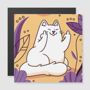 Cat giving the finger magnetic invitation