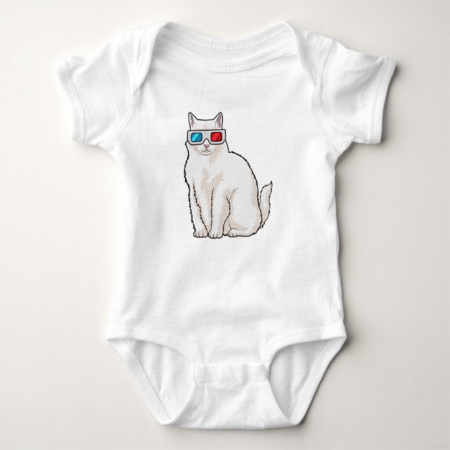 Cat Glasses Baby Bodysuit (Front)