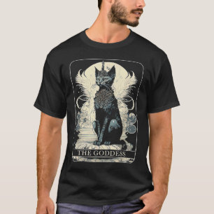 Cat Goddess Black Cat Tarot Card T-Shirt