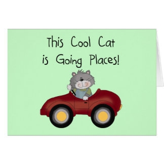 Cat Going Places Red Car tshirts and Gifts