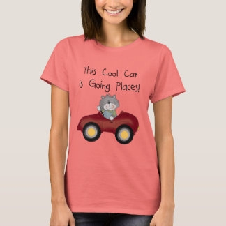 Cat Going Places Red Car tshirts and Gifts