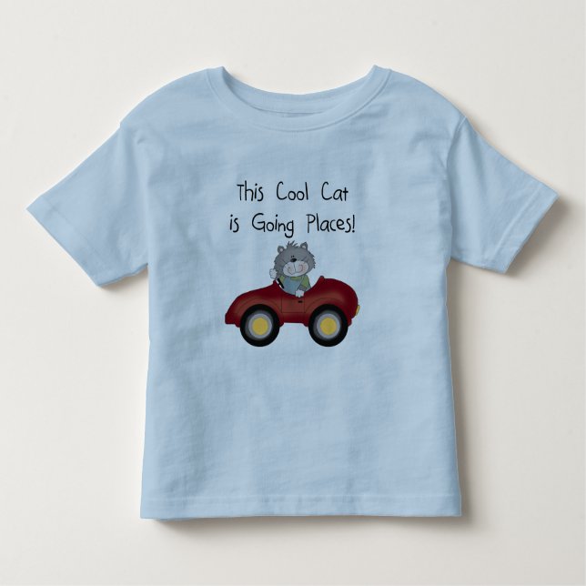 Cat Going Places Red Car tshirts and Gifts (Front)