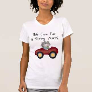 Cat Going Places Red Car tshirts and Gifts