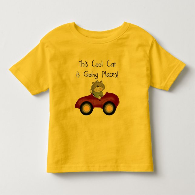 Cat Going Places Red Car tshirts and Gifts (Front)