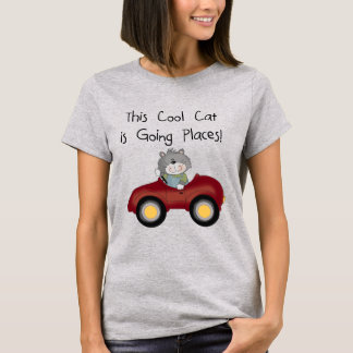 Cat Going Places Red Car tshirts and Gifts
