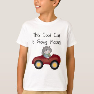 Cat Going Places Red Car tshirts and Gifts
