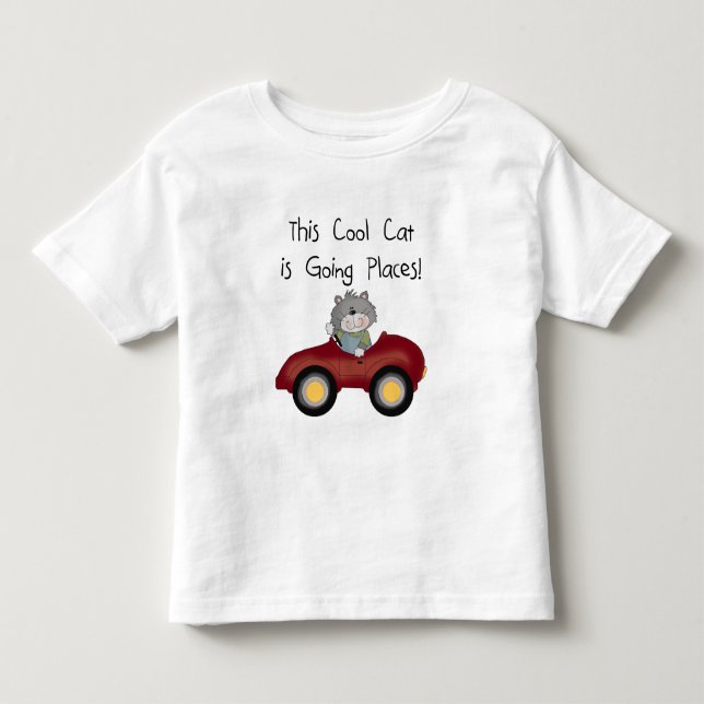 Cat Going Places Red Car tshirts and Gifts (Front)