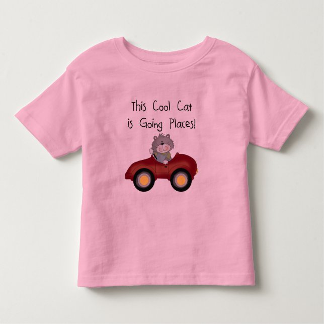 Cat Going Places Red Car tshirts and Gifts (Front)