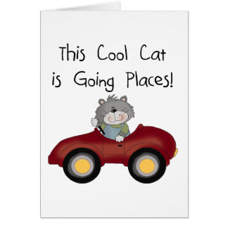 Cat Going Places Red Car tshirts and Gifts