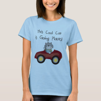 Cat Going Places Red Car tshirts and Gifts