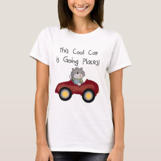 Cat Going Places Red Car tshirts and Gifts