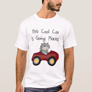 Cat Going Places Red Car tshirts and Gifts
