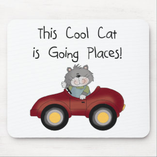 Cat Going Places Red Car tshirts and Gifts Mouse Pad