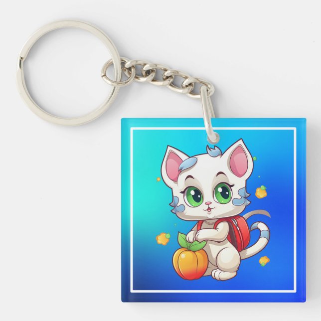 Cat Going To School - Cat School-85241 Keychain (Front)