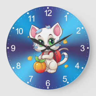 Cat Going To School - Cat School-85241 Large Clock