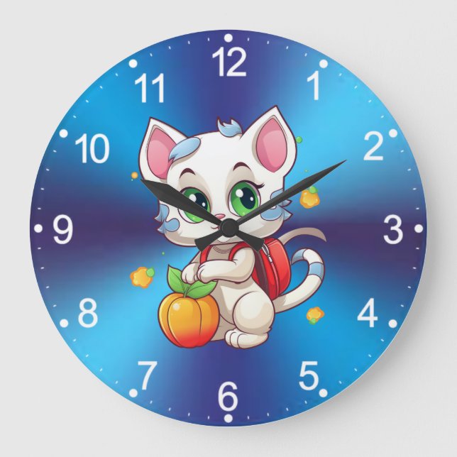 Cat Going To School - Cat School-85241 Large Clock (Front)