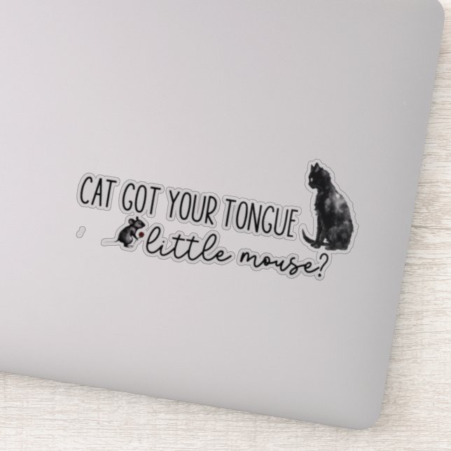 Cat got your tongue little mouse,haunting adeline sticker (Detail)