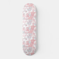 Cat Goth Skull Japanese Style Kawaii Heart Cloud Skateboard