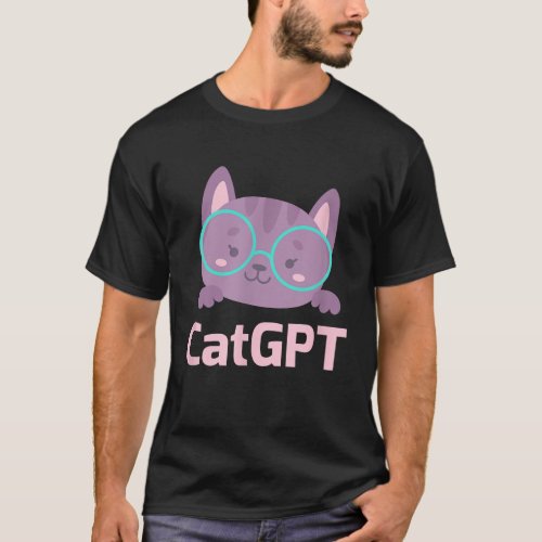 Cat GPT Ai Cat Geek Cat Lovers Chat GPT Back To Sc T_Shirt
