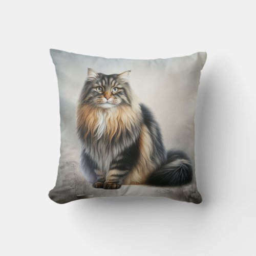 Cat Grace  Beauty Throw Pillow