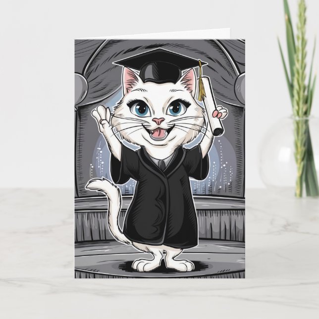 Cat Graduation Personalized Card (Front)