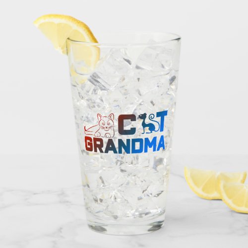 Cat Grandma  Quote Glass