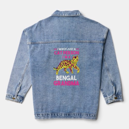 Cat Grandmother Bengal Grandma  Denim Jacket