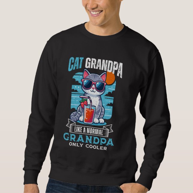 Cat Grandpa Cooler Cat Lover Grandpa Cat Grandfath Sweatshirt (Front)