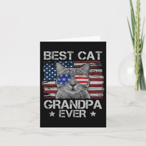 Cat Grandpa Ever American Flag Patriotic 4th Of Ju Card