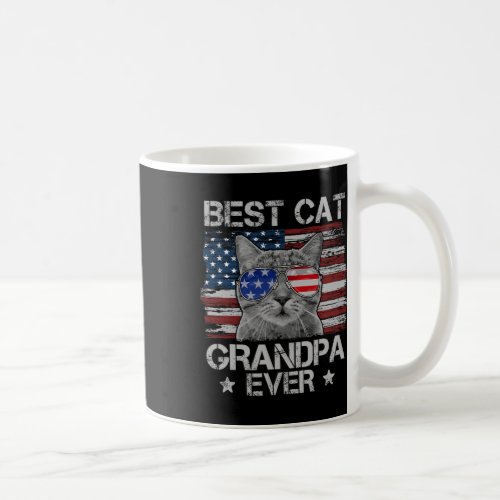 Cat Grandpa Ever American Flag Patriotic 4th Of Ju Coffee Mug