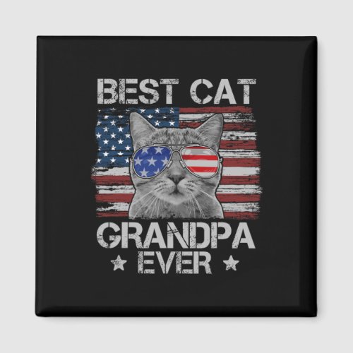 Cat Grandpa Ever American Flag Patriotic 4th Of Ju Magnet