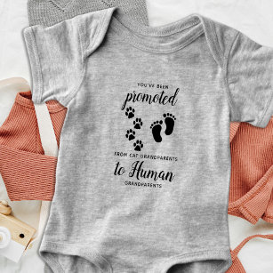 Cat Grandparents Promoted Pregnancy Announcement Baby Bodysuit