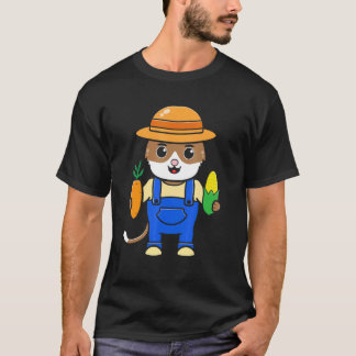 Cat Graphic Agriculture Agriculteur Farmer Tractor T-Shirt