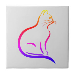 Cat Graphic Ceramic Tile