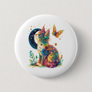 Cat Graphic With Cute Kitty Animal Face For Pet Lo Button