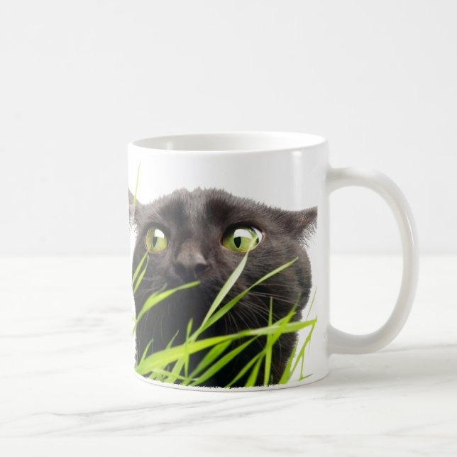 Cat & Grass Coffee Mug (Right)