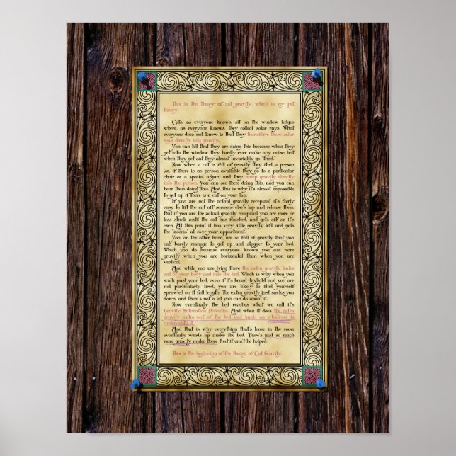 Cat Gravity - Print or Poster (Front)