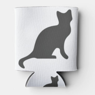 Cat Gray Meow Animal Feline Silhouette Can Cooler