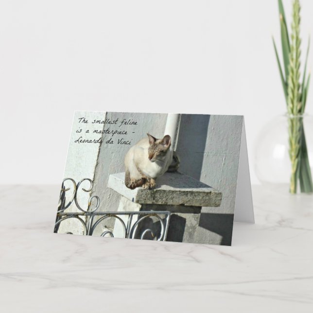 Cat Greeting Card with Quote (Front)